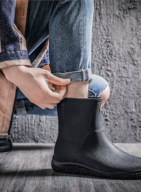 【防滑雨鞋】男士低筒时尚雨靴防水中筒工作水鞋轻便胶鞋劳保套鞋