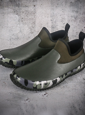 【法国单】加厚雨鞋男迷彩钓鱼水鞋防水透气橡胶防水胶鞋防滑雨靴