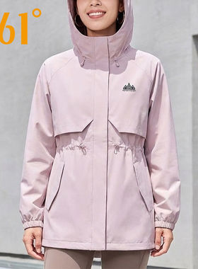 361°运动长款风衣女2026春季新款户外登山服休闲外套