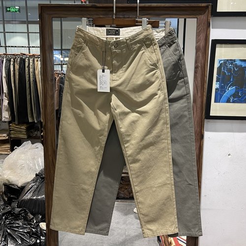 美式重磅水洗纯棉做旧休闲裤男