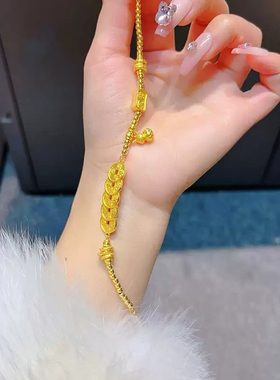 钛钢手链钛钢材质五帝钱葫芦手链