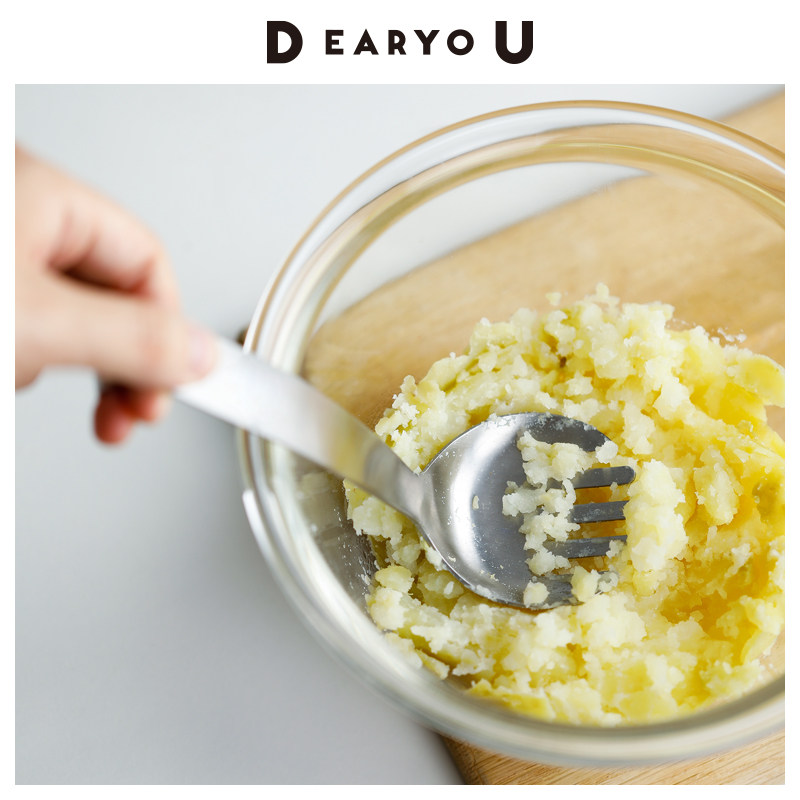 【6折秒杀】不锈钢捣泥勺手动土豆泥压泥器牛油果捣碎器分餐勺