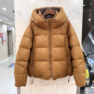 8533欧货时尚 羽绒服外套女 抽绳花苞连帽两侧拉链休闲百搭加厚短款