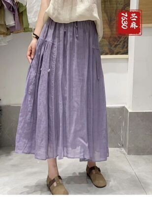 半身裙文艺百搭松紧腰