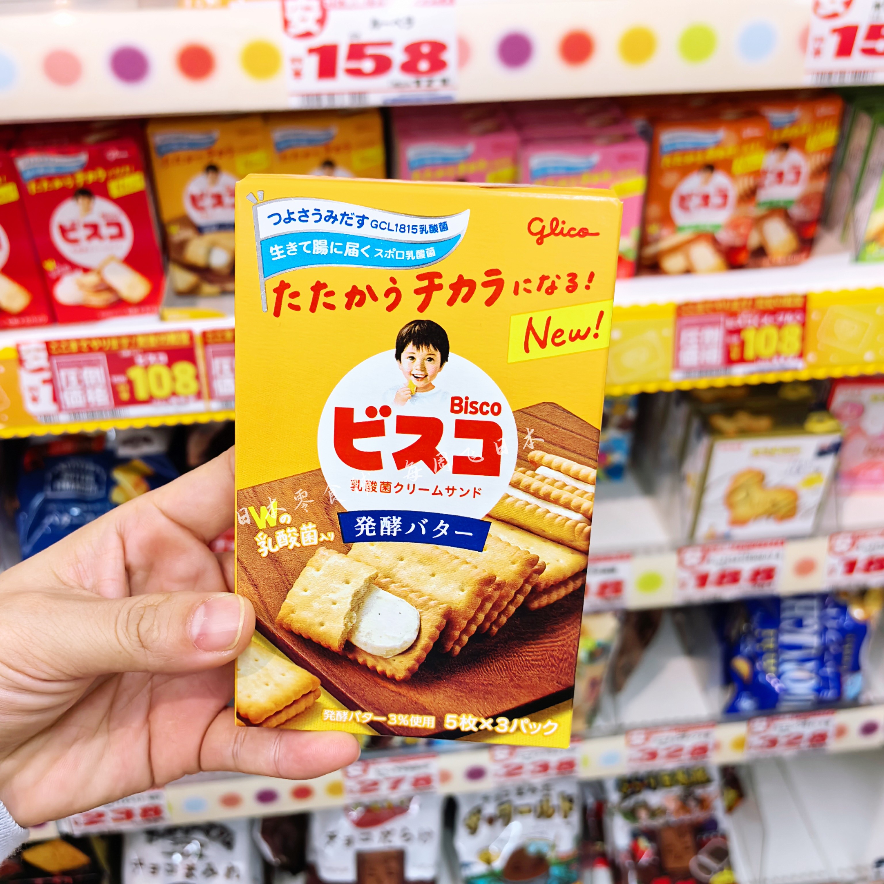 日本本土glico 格力高巧克力儿童乳酸菌发酵小包装固力果夹心饼干