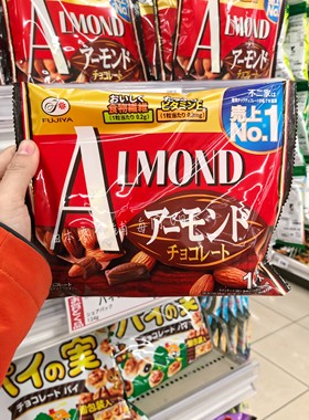 国内现货日本代购巴旦木春天限定不二家花生夹心巧克力加量装17粒