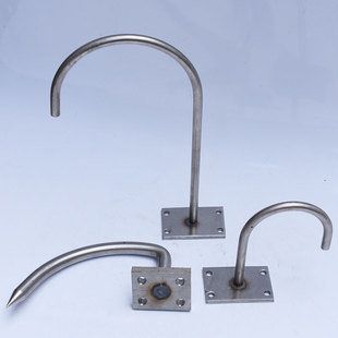 不锈钢304挂钩J型钩子非标方片焊接管箍水管抱箍固定焊接丁字钩