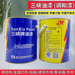 重庆三峡油漆铁门栏杆金属防锈底漆工业防腐调和漆醇酸清漆3公斤