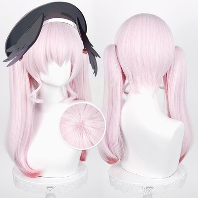 碧蓝蔚蓝档案下江小春cos假发仿真头皮粉色双马尾