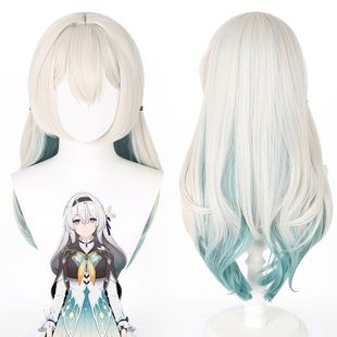 崩坏星穹铁道cosplay流萤假发仿真头皮拼色渐变毛胚 头皮顶螳螂窝