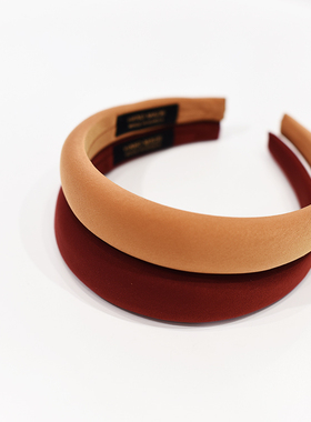 佳丽饰品韩国nyu代购可红色丝绸面网红海绵发箍外出爆款头箍压发