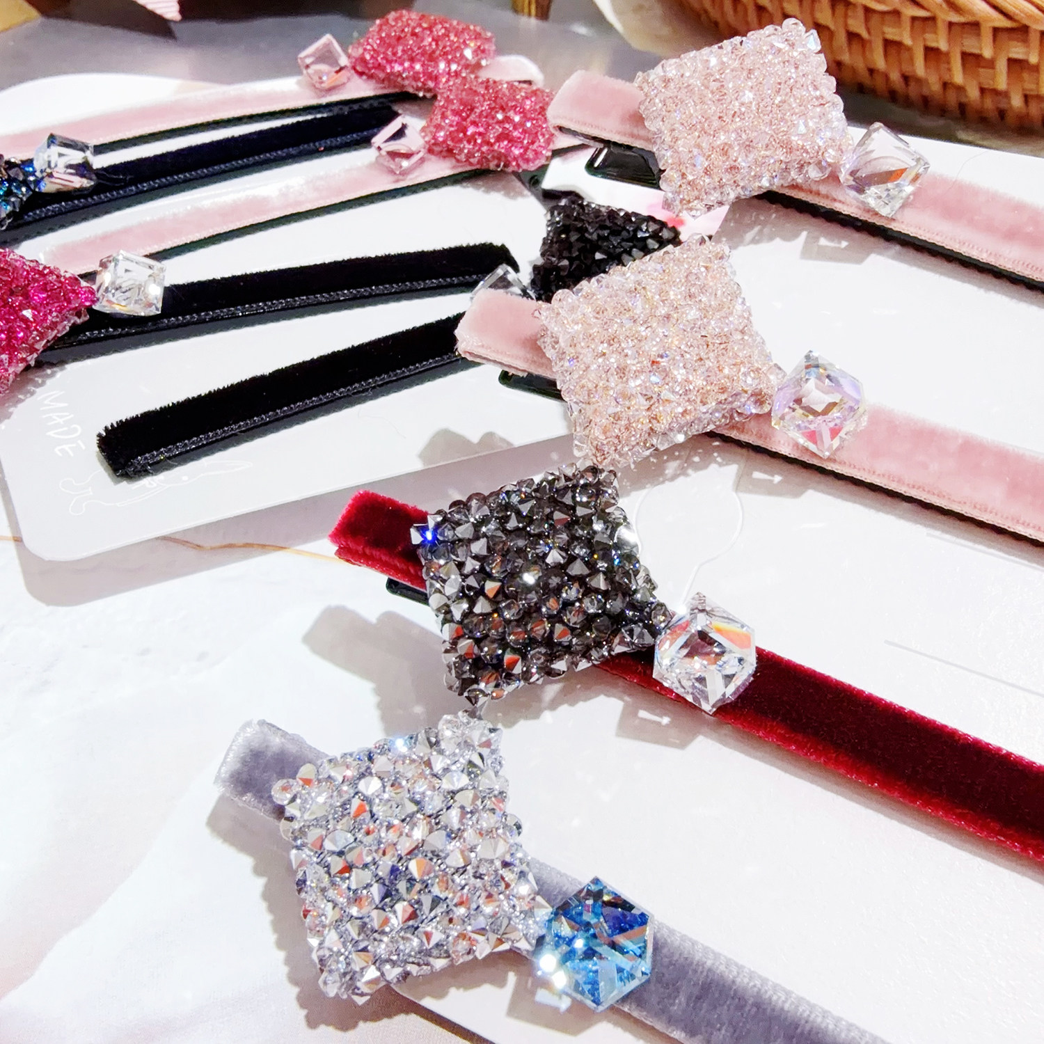 JIALI韩国TAURUS代购施华砂糖S水晶钻方钻发夹镶钻边夹浅粉色发饰,饰品/流行首饰/时尚饰品新,发饰,淘宝优惠券,粉丝福利购,淘宝优惠卷