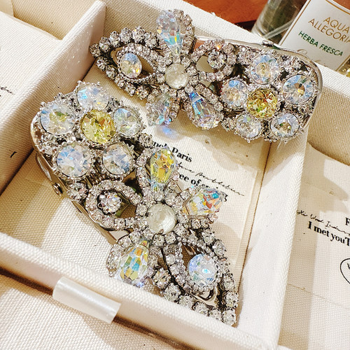 韩国Aurora奥拉施家水晶花朵发夹