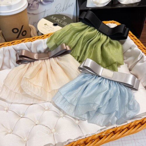 韩国东大门新款网纱花边一字弹簧