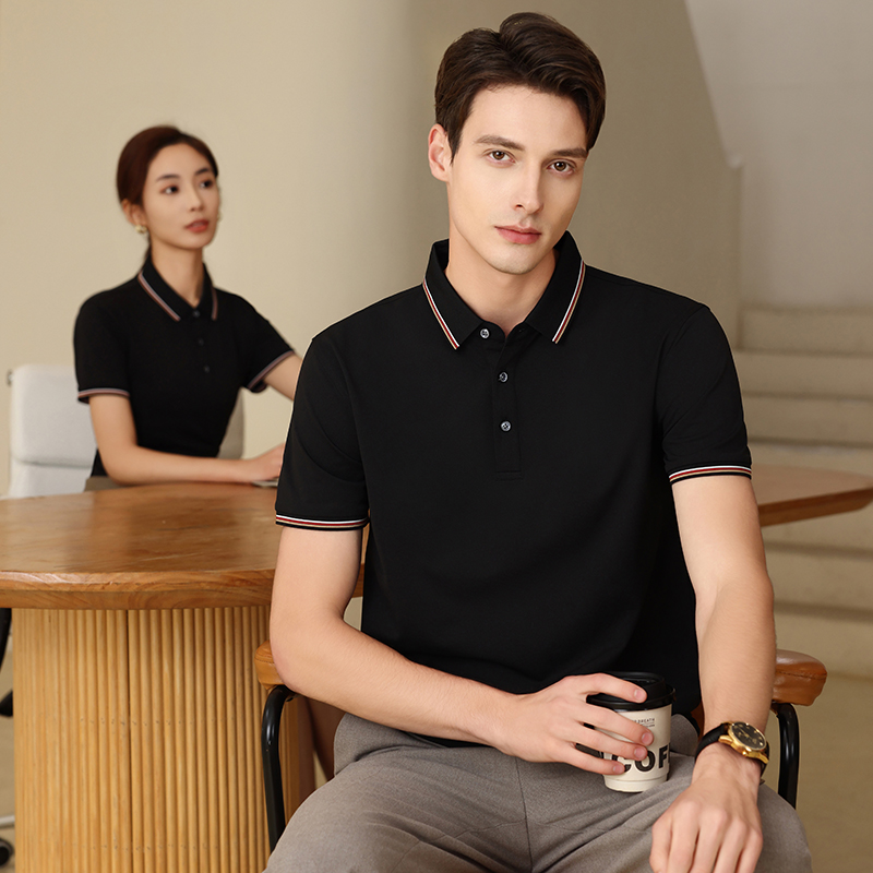 企业高端夏季工作服印字logo短袖T恤工装工衣POLO衫厂服8833