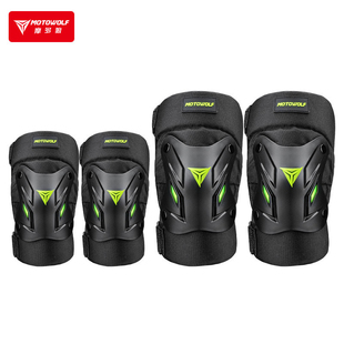摩多狼摩托车户外骑行防摔护膝护肘摩旅骑行短款护具装备快拆扣
