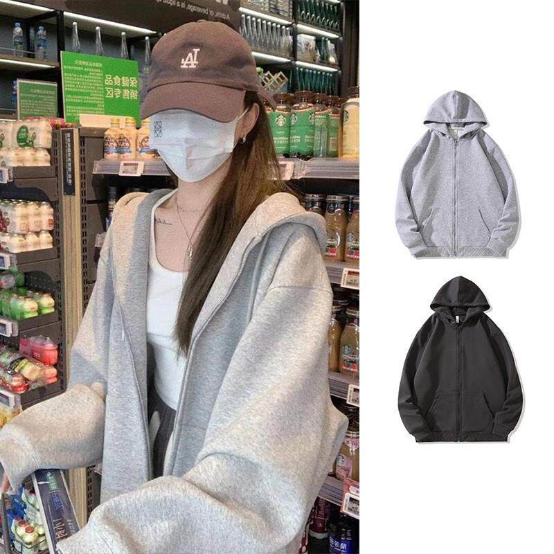 学生连帽卫衣女2026春秋新款爆款休闲运动开衫拉链初中生外套上衣