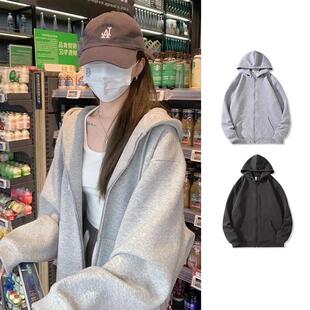 学生连帽卫衣女2026春秋新款爆款休闲运动开衫拉链初中生外套上衣