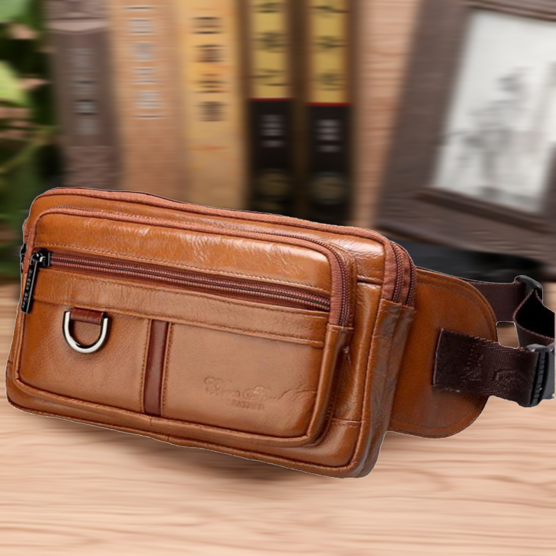 男式运动真皮手机腰包男款小包男士干活工地斜挎包男2025新款男包