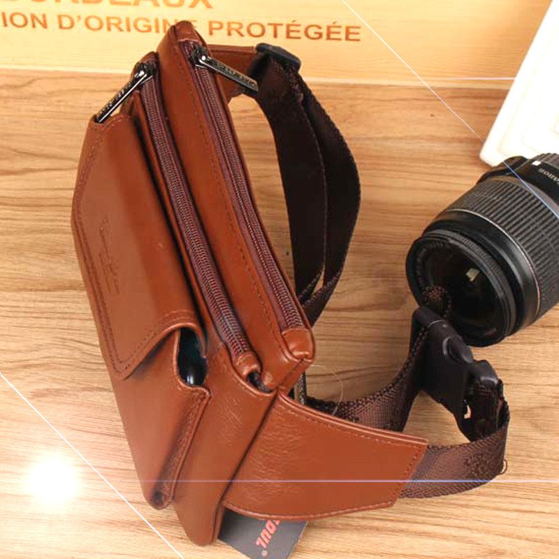 手机腰包男款运动包真皮男包多功能休闲头层牛皮男士包包斜挎包男