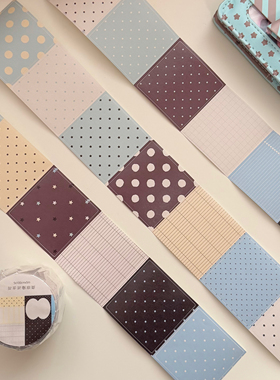 TUUO原创薄巧波点便签框可书写手帐素材贴纸卷拼贴打底装饰