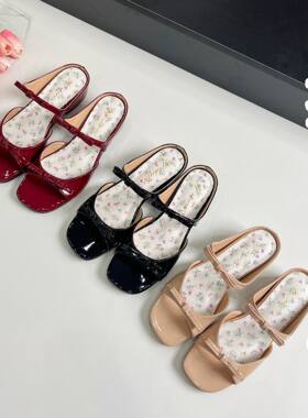 增高蝴蝶结凉鞋女夏季田园碎花底