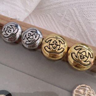 小香风金属钮扣双C金色银色纽扣扣子裤子钮扣牛仔外套袖扣大衣扣