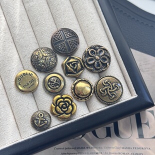 6颗复古风青古铜小香英伦风校服百搭钮扣上衣高级西装毛呢外套扣