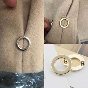 金属呢子圆圈扣毛衣大衣风衣扣 圆形手缝扣五金配件装饰纽扣包邮