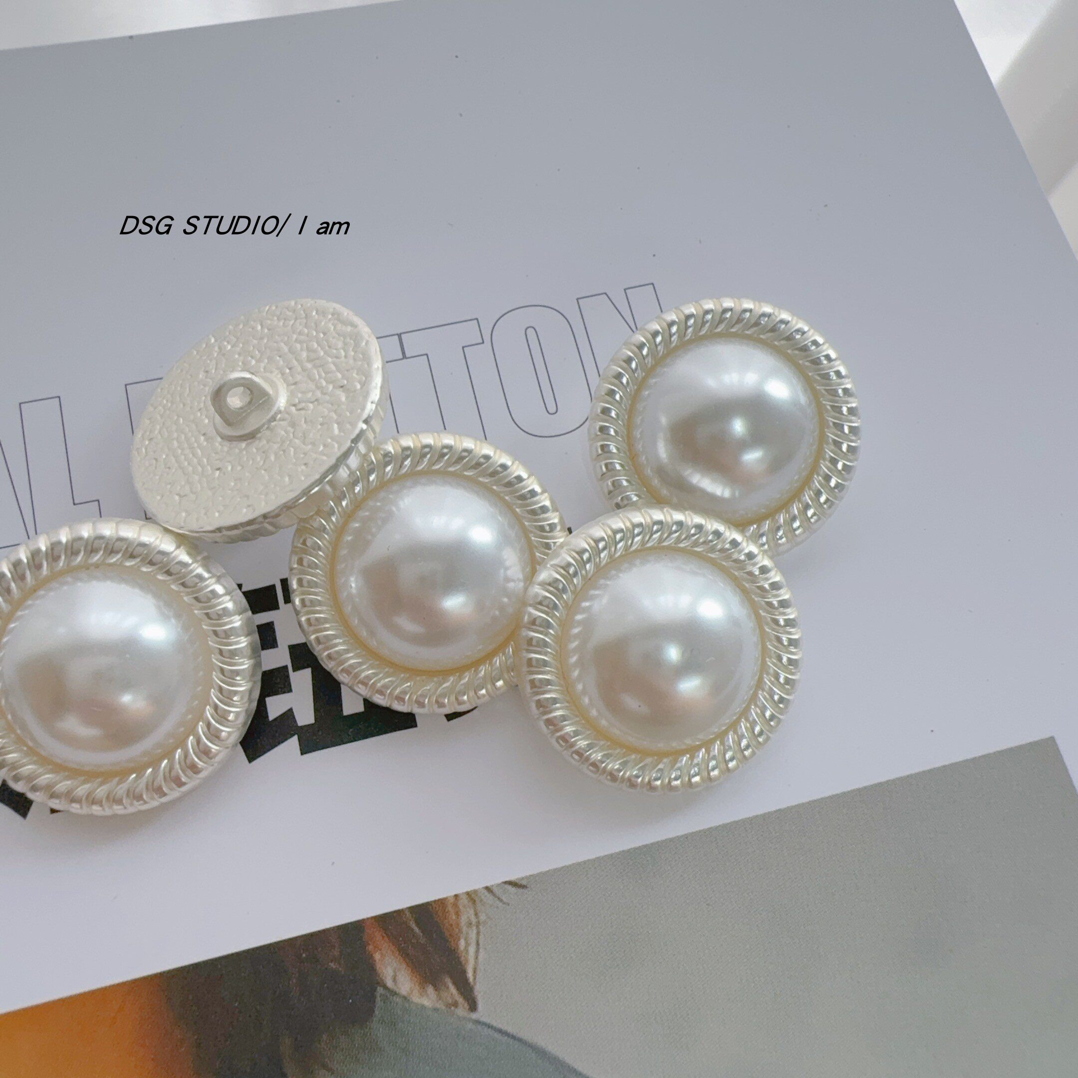 DSG真银纽扣圆形珍珠扣子手缝男女大衣西装风衣百搭棉衣扣子包邮