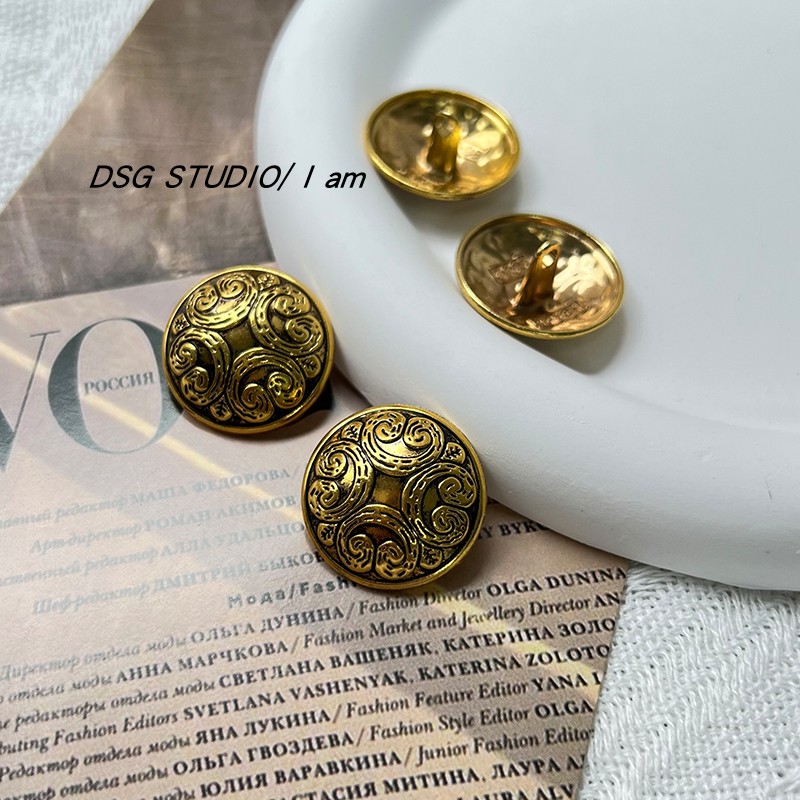 复古金属扣子花纹纽扣