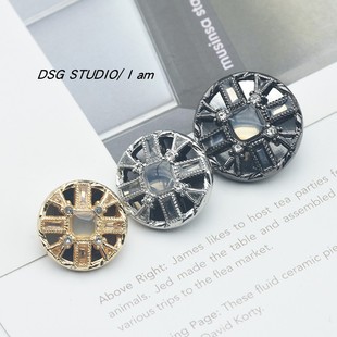 DSG镂空镜面圆形小香风金属纽扣西装 饰百搭扣子 外套尼大衣手缝装