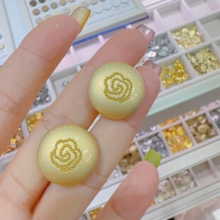 外套钮扣子 点刻别致玫瑰花高端金属圆形纽扣蘑菇钮扣金色银色开衫