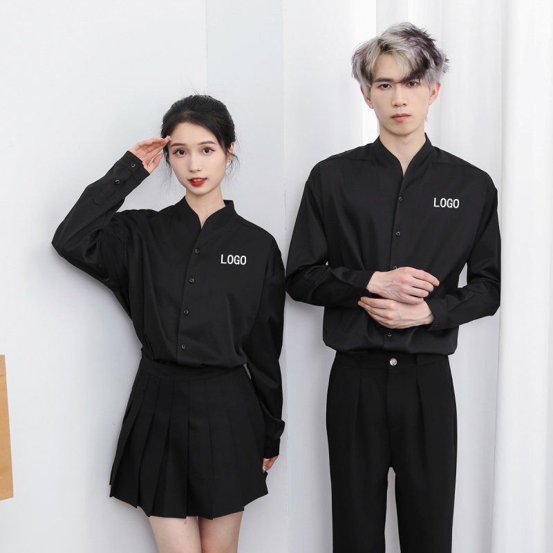 发廊工衣秋冬理发美发店助理衬衫美甲美睫化妆师工作服定制logo潮