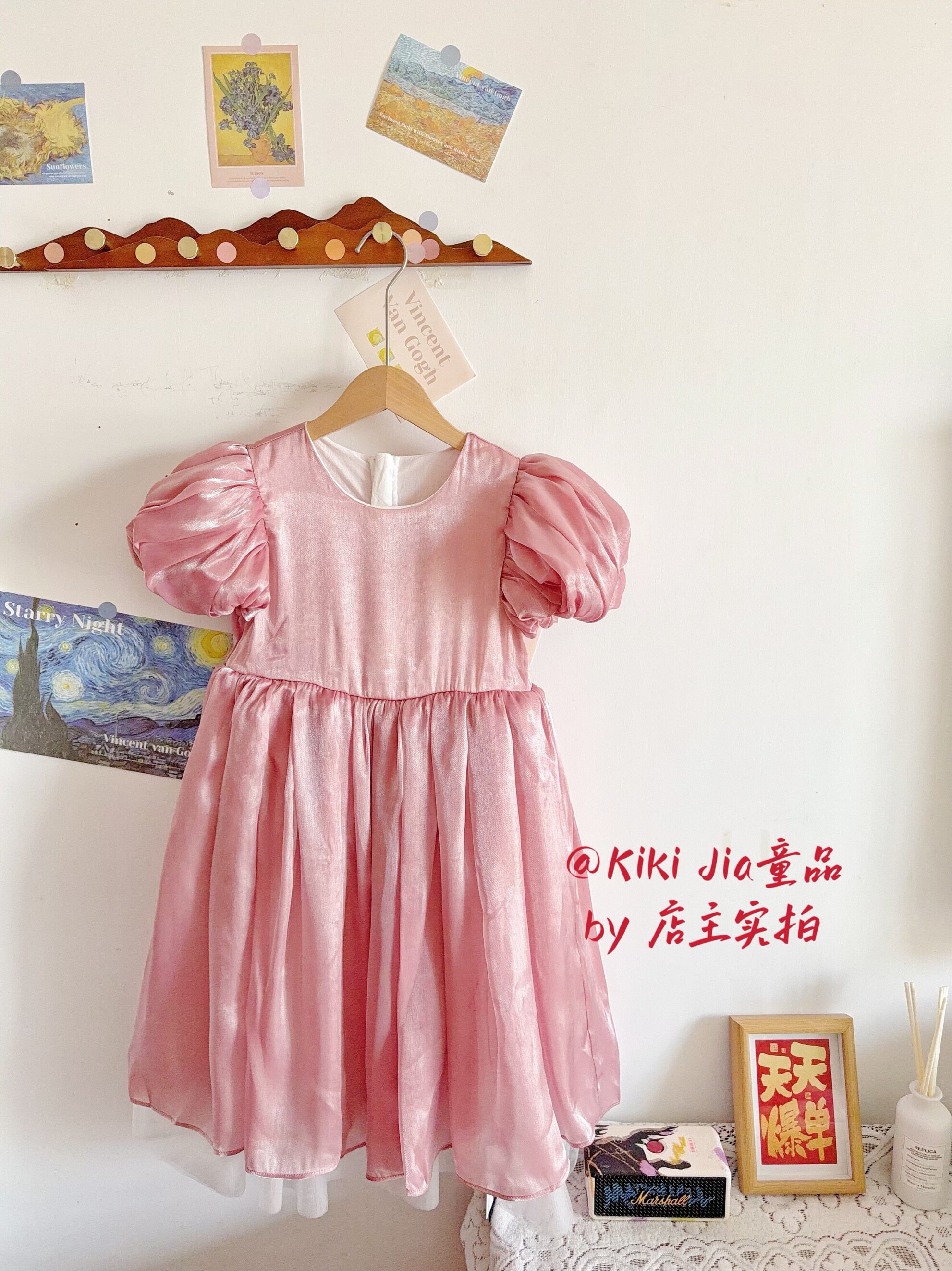Kiki家26秋孤品女童洋气蝴蝶结连衣裙 韩版流光溢彩公主裙不退换