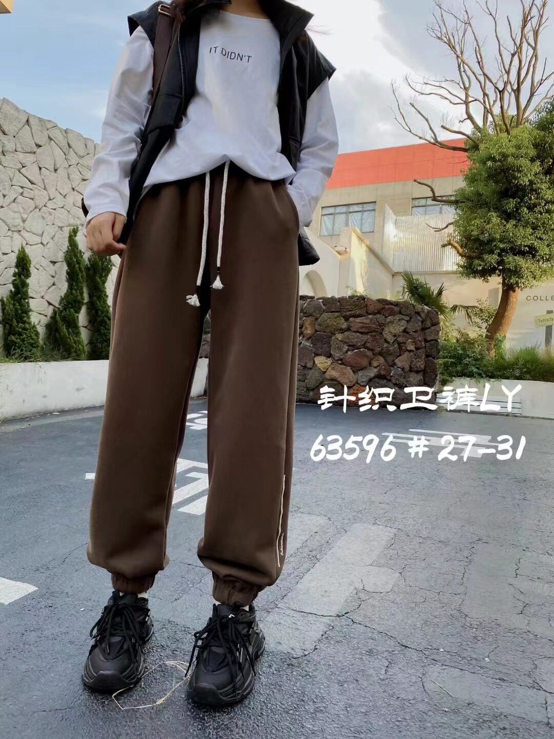Kiki家26秋孤品捡漏大童针织休闲卫裤 韩版洋气百搭束脚裤不退换