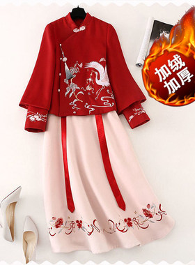 秋冬款套装复古风改良汉服