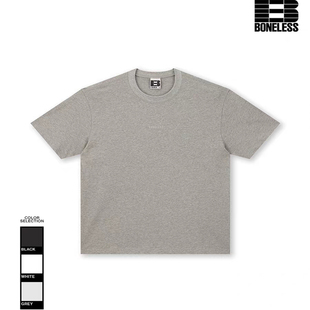 BONELESS基础印花短袖T恤夏季新款简约纯棉发泡印花宽松半袖体恤