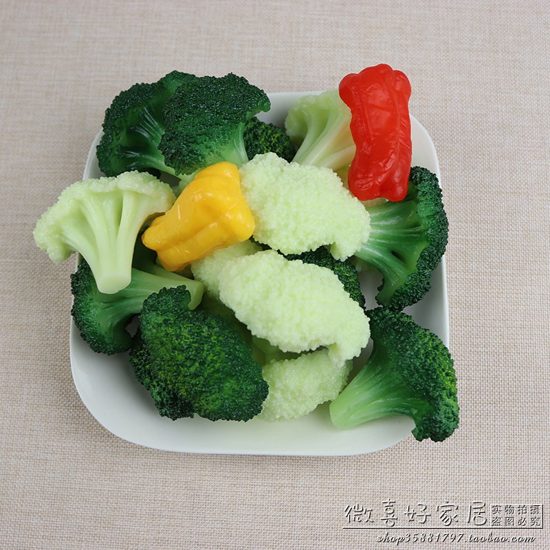 仿真蔬菜模型西兰花塑料花菜块道具仿真食物模型酒店菜品装饰摆件
