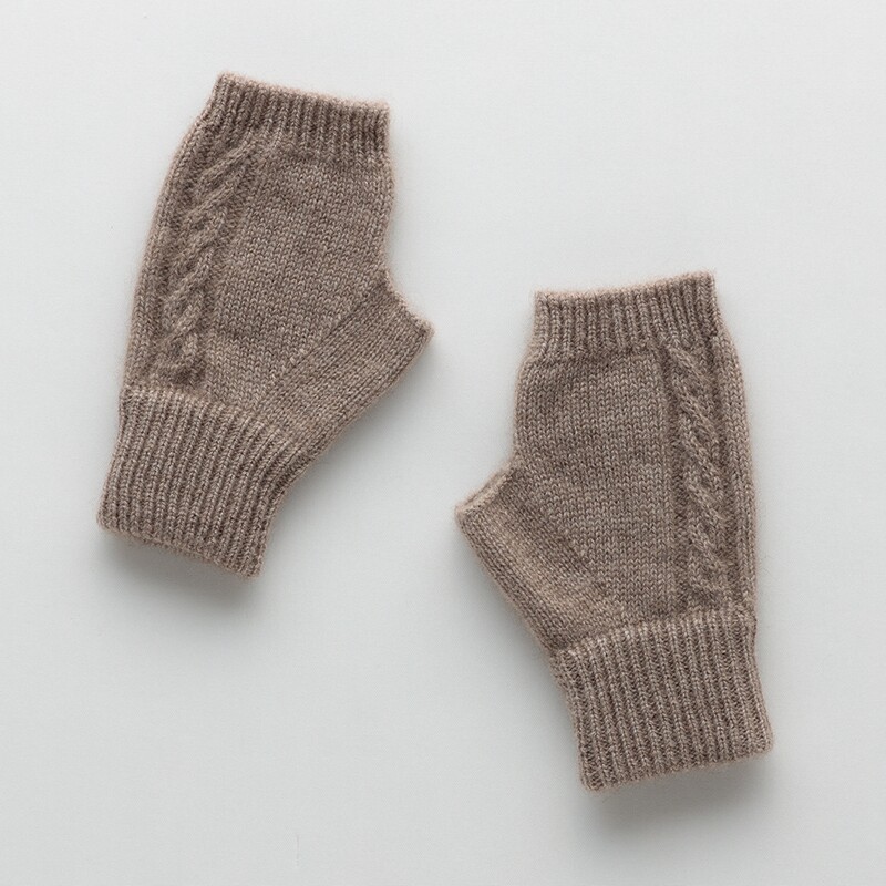 纯山羊绒半指触屏手套开车玩手机