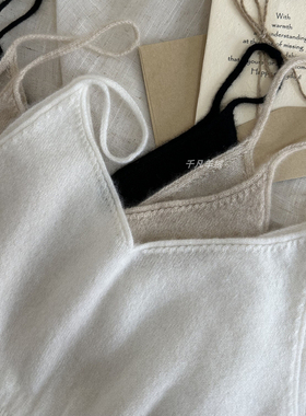 2025秋冬Gao级感 100%山羊绒背心女外穿V领内搭针织无袖吊带上衣