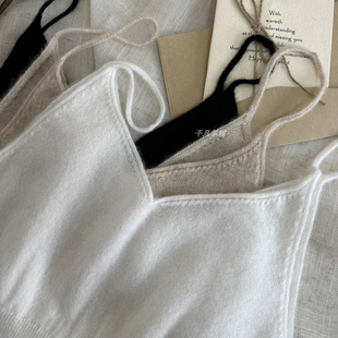 2025秋冬Gao级感 100%山羊绒背心女外穿V领内搭针织无袖吊带上衣