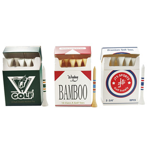 高尔夫球tee低碳环保竹钉子烟盒10支tee条纹刻度球钉70mm开球Tee