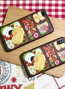 原创便当饭团适用于iphone11promax/XR苹果8p/XsMAX手机壳11炸虾X