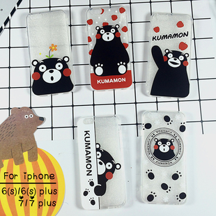 卡通熊本熊适用于iphone7plus苹果6s手机壳kumamon透明保护壳TPU