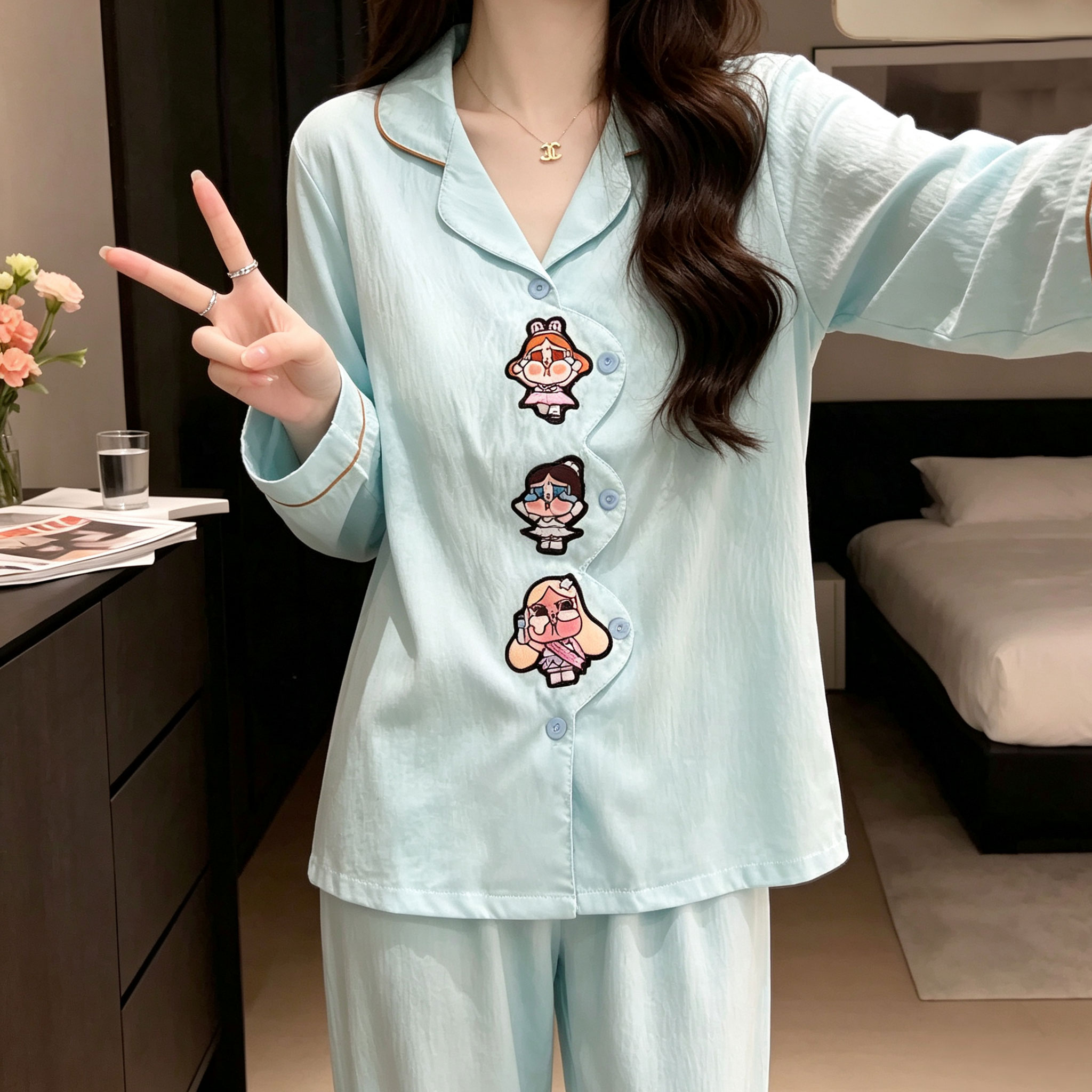 睡衣女秋季长袖长裤2026新款睡衣/家居服套装