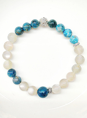 白月光蓝磷石手串8mm闺蜜手链ins爆款情侣高颜值手饰品生日礼物