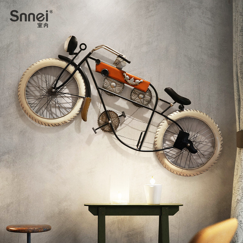 复古工业风铁艺自行车墙壁上挂件酒吧场景布置创意儿童房墙面装饰