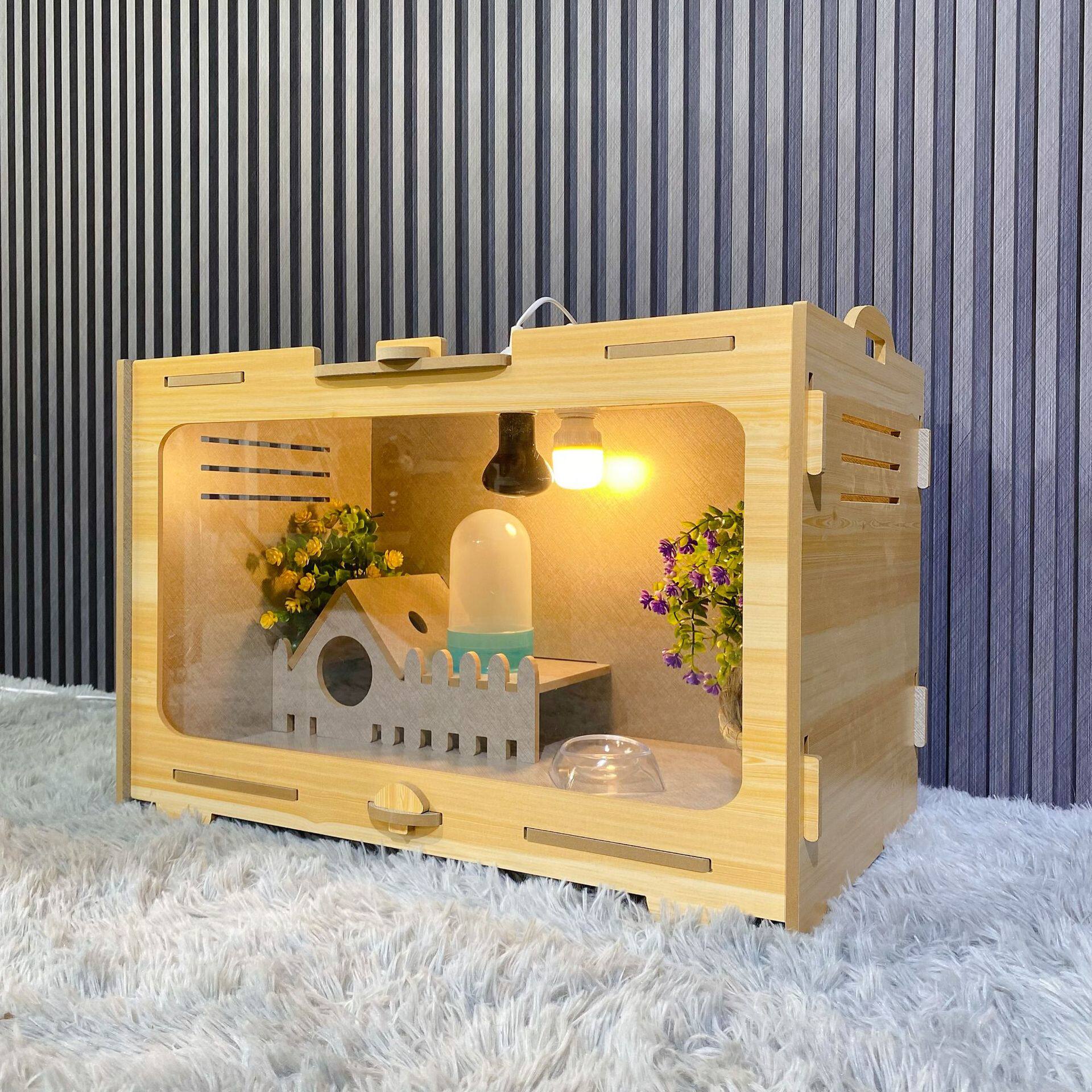 芦丁鸡养殖箱宠物饲养箱木质圈养饲养箱小宠爬宠养殖家居饲养箱