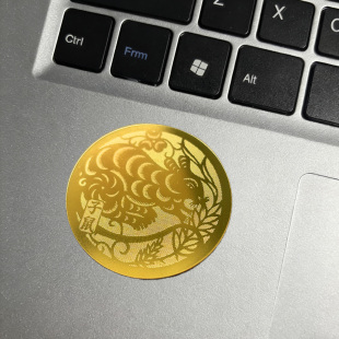十二生肖地支金属贴纸子鼠丑牛手机贴后背贴图片后壳图案金属贴画